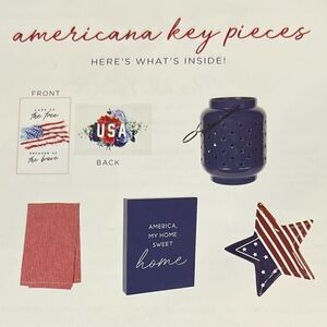 Decorated Home Decor Bundle, 5 Pieces, Subscription Box Americana 2022. NIB!